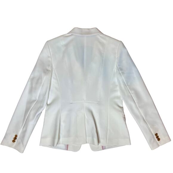 Banana Republic Tailored White Blazer Bi-Stretch Jacket 8 Vanilla Girl Preppy - Picture 9 of 10
